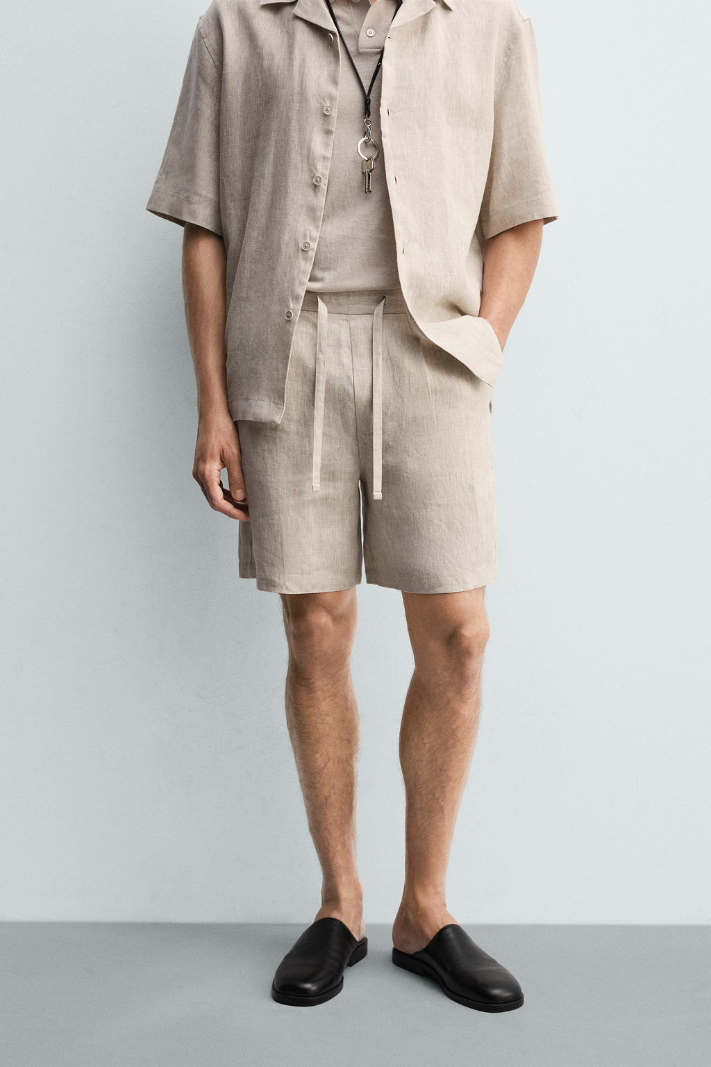 100% LINEN RELAXED FIT BERMUDA SHORTS - Zara фото 2