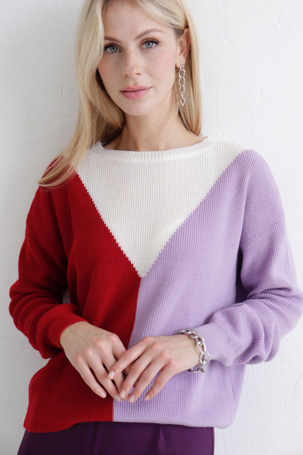 Martichelli Джемпер красно-лавандовый