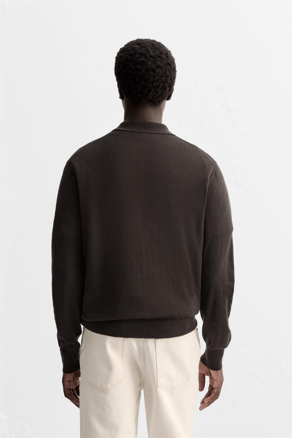 LIGHTWEIGHT WOOL AND CASHMERE KNIT POLO SHIRT - Zara фото 19
