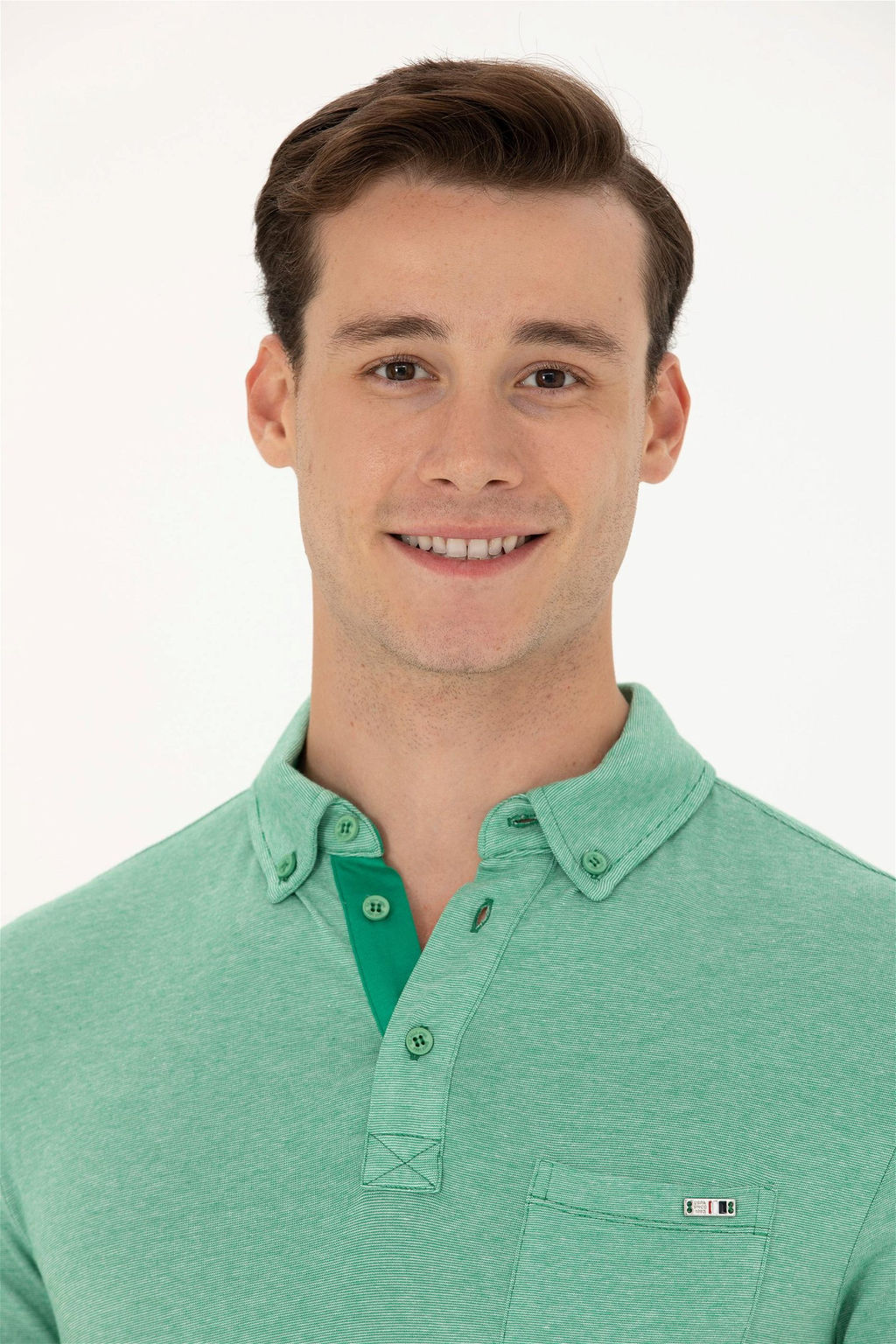 U. S. Polo Assn Мужская зеленая футболка с воротником-поло - U.s. polo assn фото 9