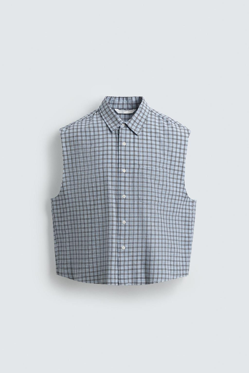 CROPPED FIT CHECK SHIRT - Zara фото 7