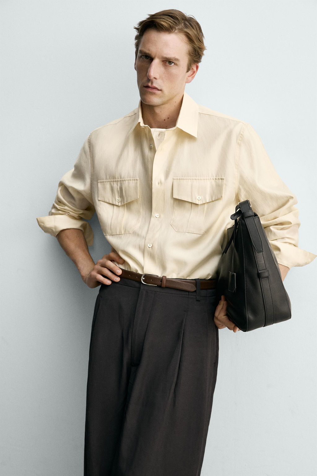 CAMISA FLUIDA BOLSILLOS / Crudo - Zara фото 5