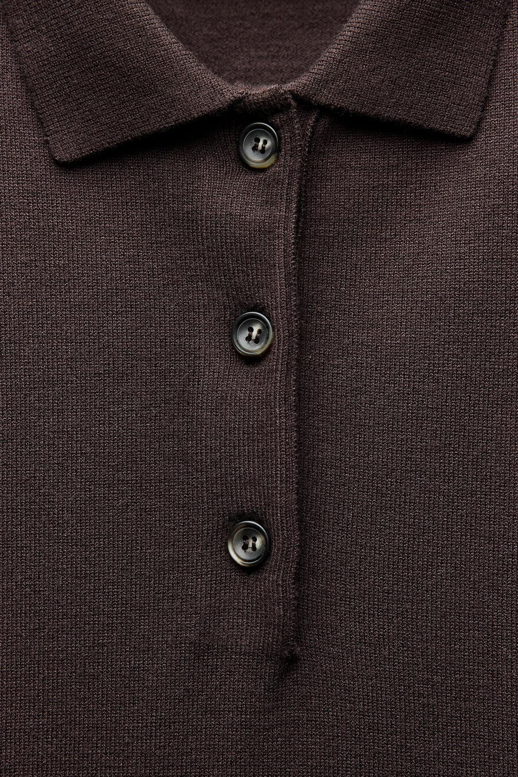 PLAIN KNIT POLO SWEATER - Zara фото 8
