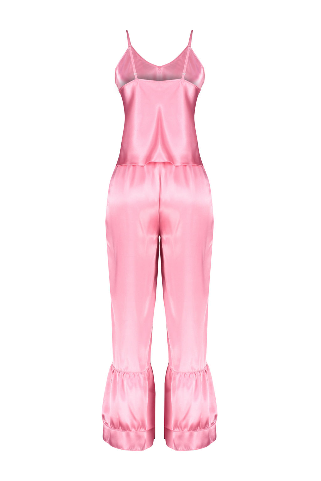 Trendyolmilla Pembe Volan Detayl? Ip Ask?l? Kapri Saten Dokuma Pijama Tak?m? THMSS24PT00014  фото 8
