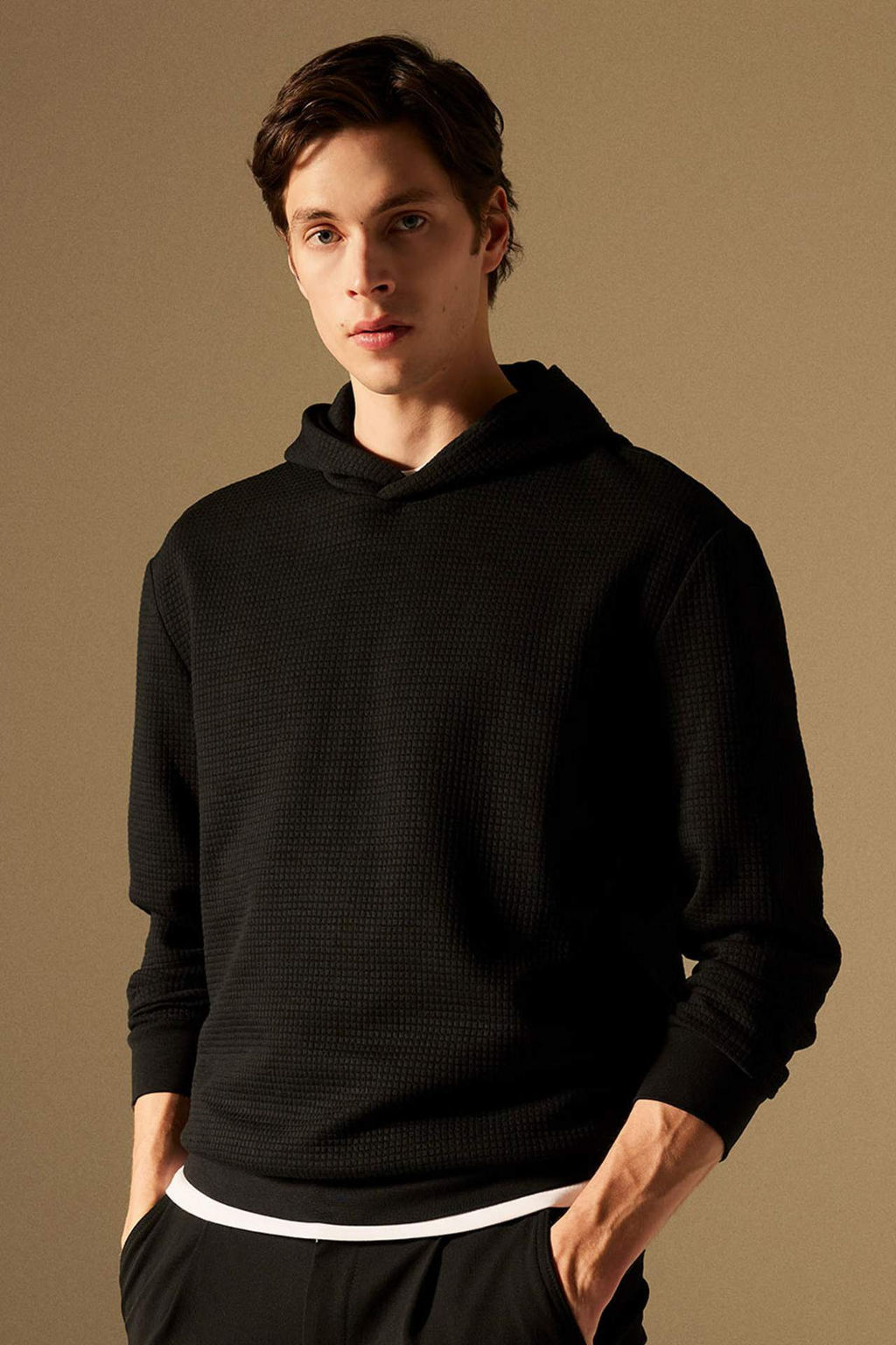Oversize Genis Kal?p Kapusonlu Kapitone Sweatshirt - Defacto фото 2
