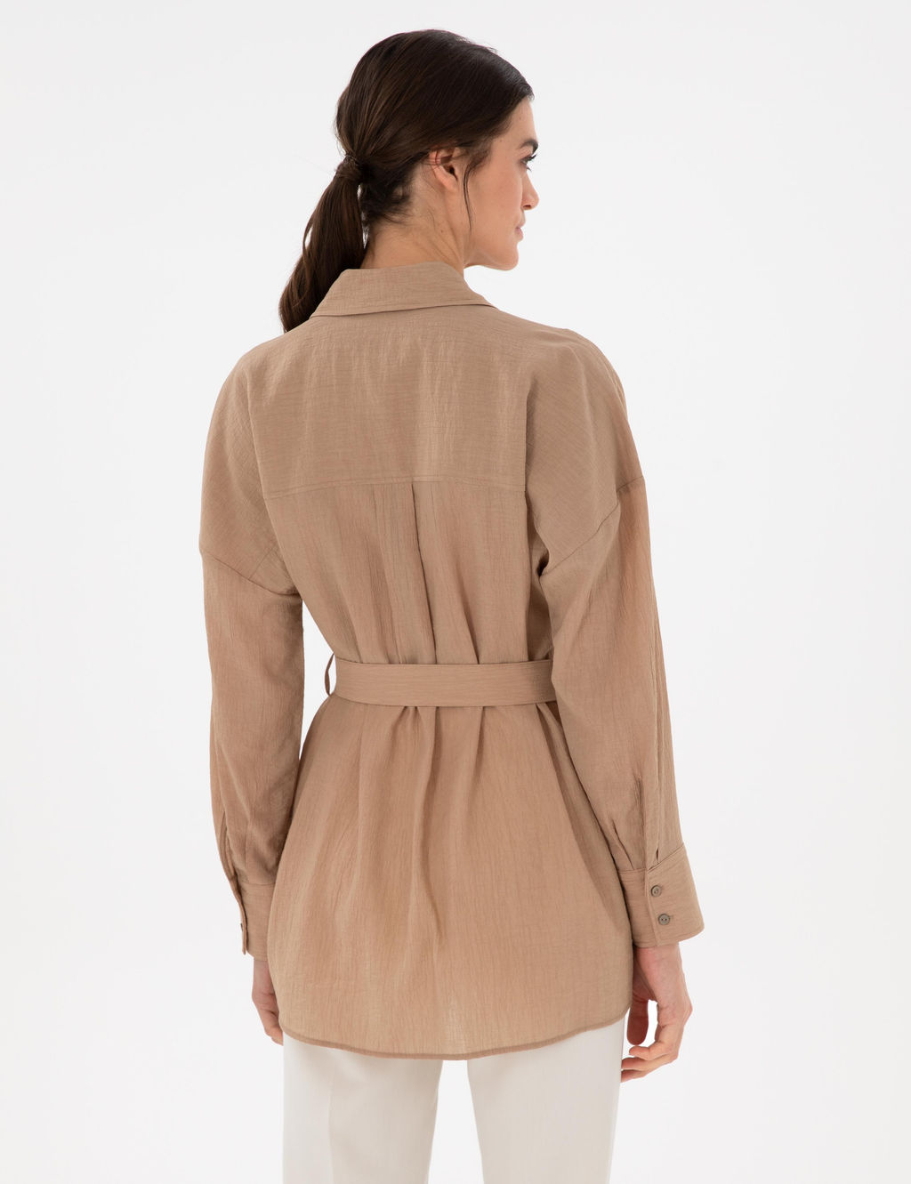 Bej Oversize Uzun Kollu G_mlek - Pierre cardin фото 5