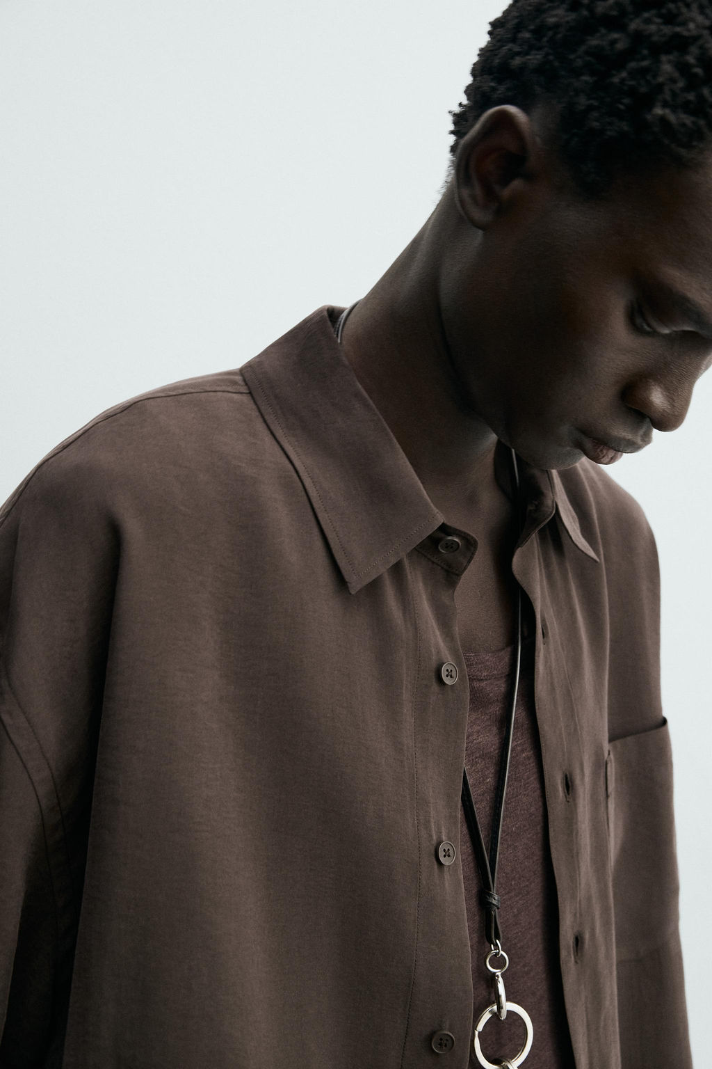 Рубашка Camisa Fluida Relaxed Fit коричневая
