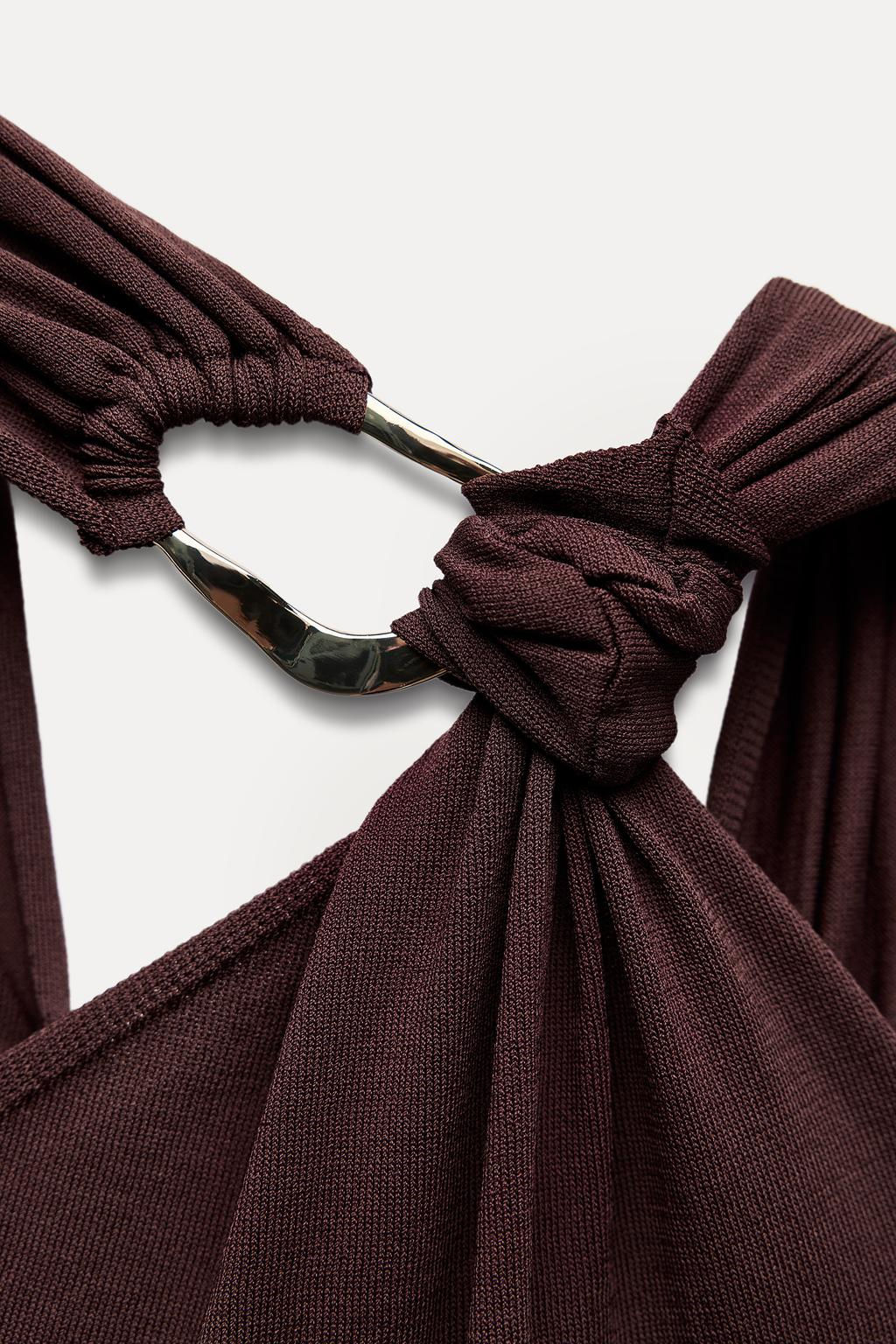 GOLD APPLIQUE KNOT DRESS - Zara фото 8