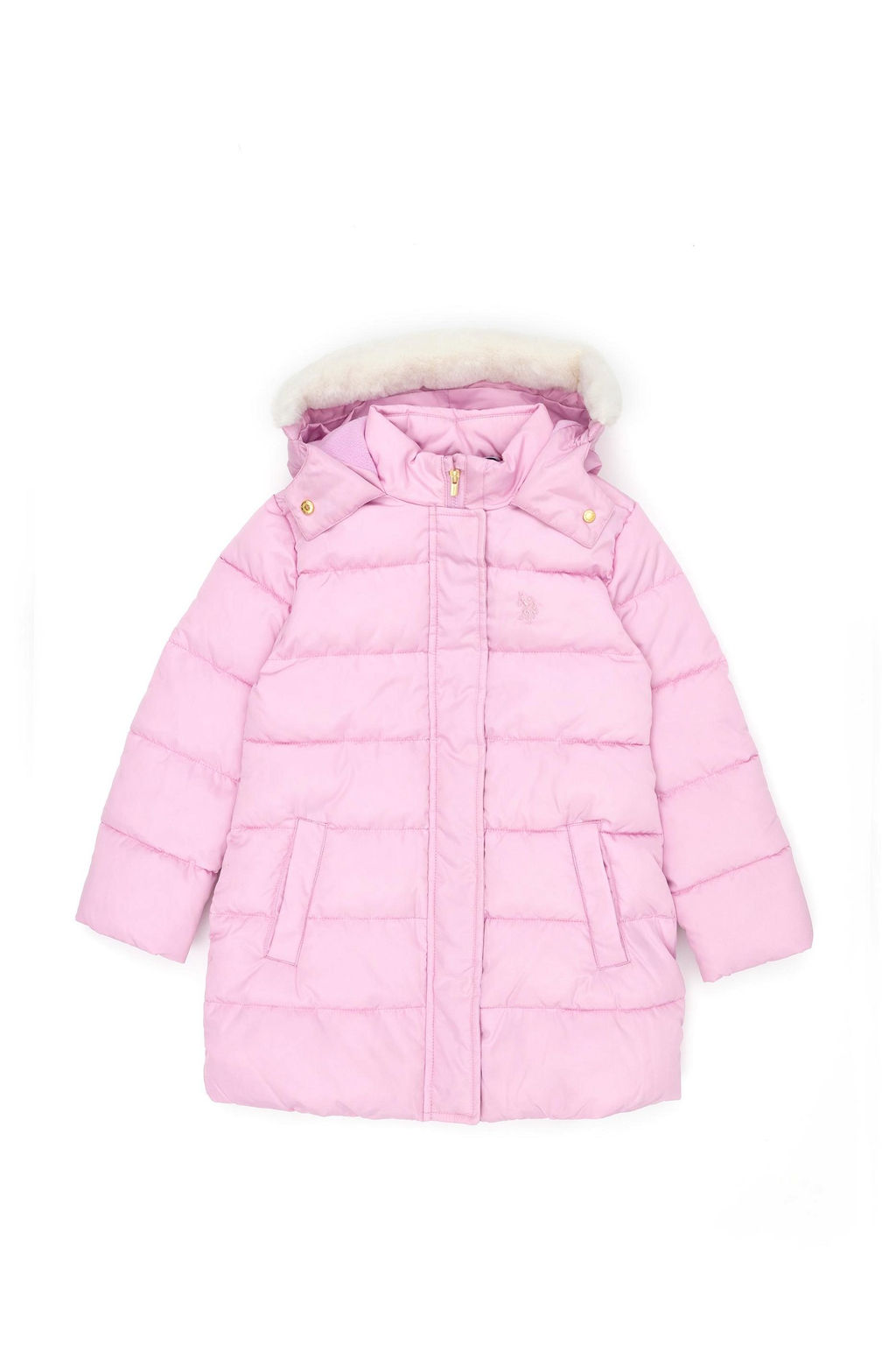 U. S. Polo Assn Сиреневое пальто с капюшоном для девочки - U.s. polo assn фото 4