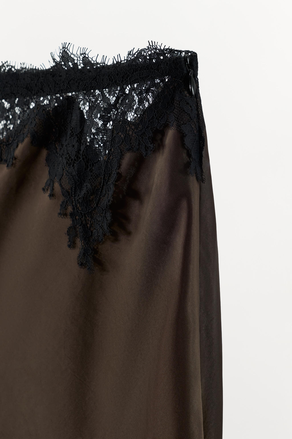 SATIN SKIRT WITH LACE TRIM - Zara фото 5