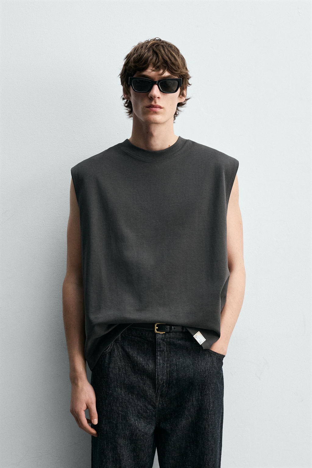 CAMISETA TANK RELAXED FIT / Gris Antracita - Zara фото 2