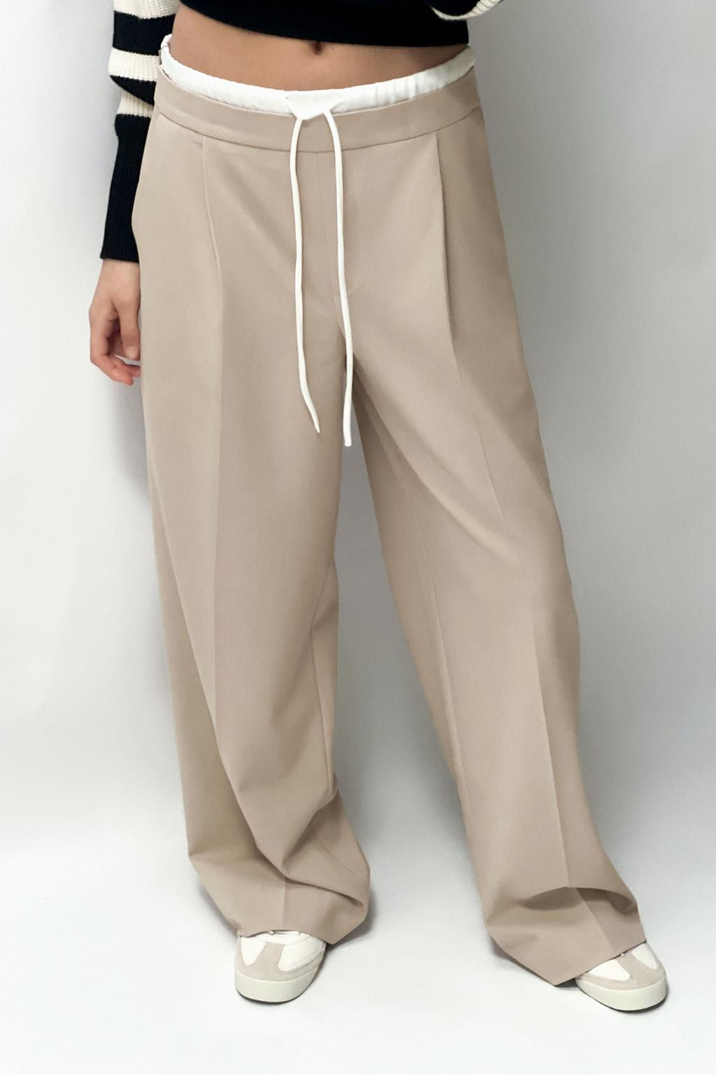 WIDE-LEG TROUSERS WITH DOUBLE WAISTBAND - Zara фото 37