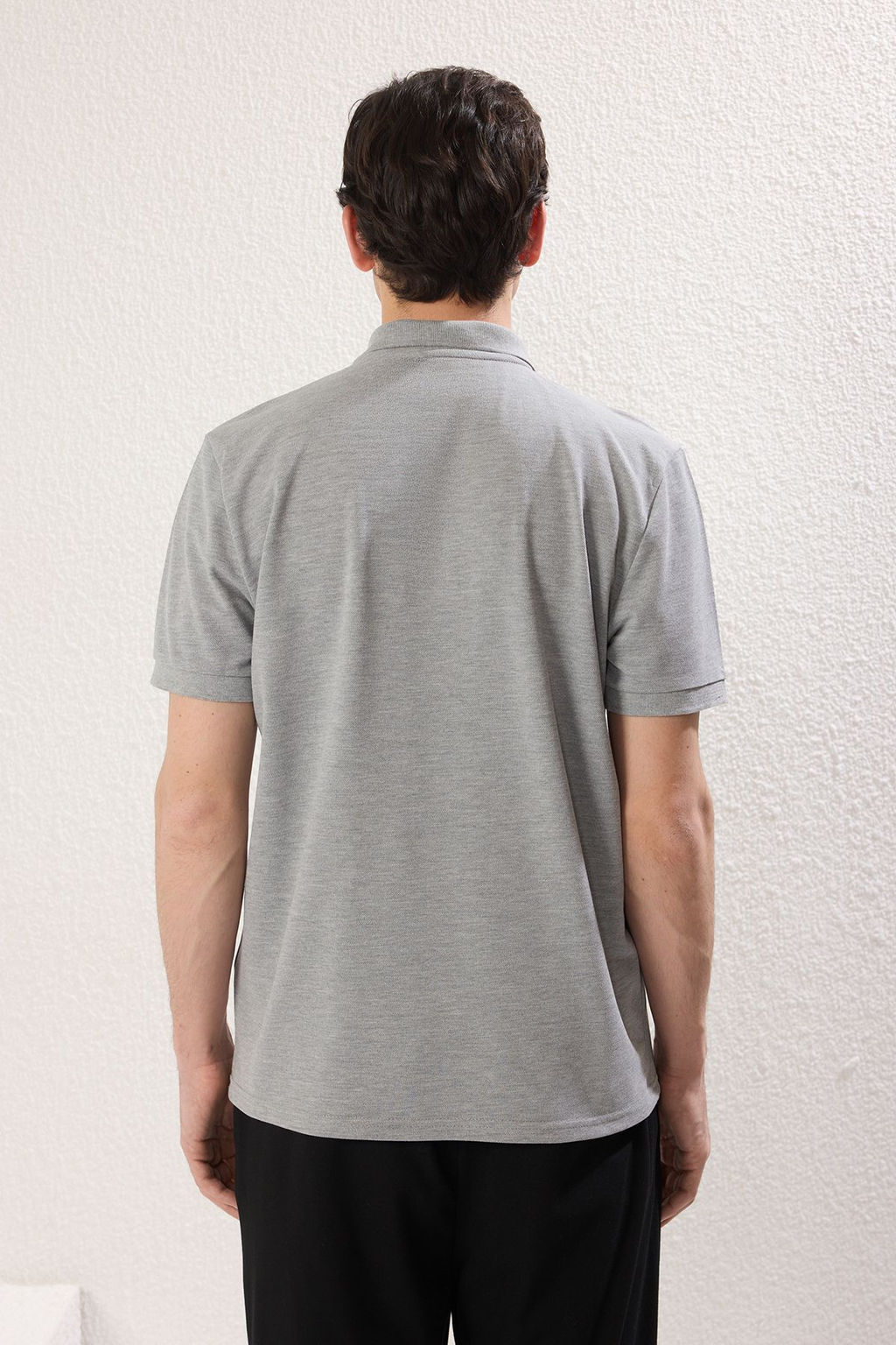 TRENDYOL MAN Gri Regular/Normal Kesim Nak?s Detayl? Polo Yaka T-shirt TMNSS25PO00017 - Trendyolmilla фото 5