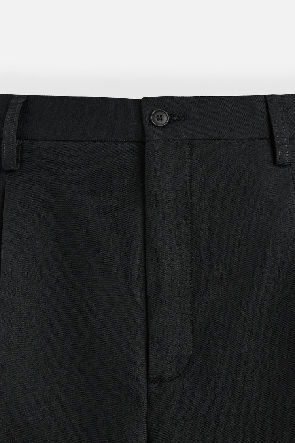 COTTON/WOOL PLEATED TROUSERS - Zara фото 9