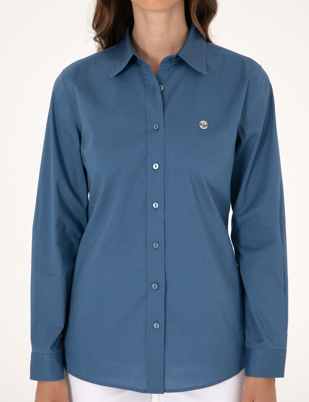 A__k _ndigo Slim Fit Uzun Kollu G_mlek