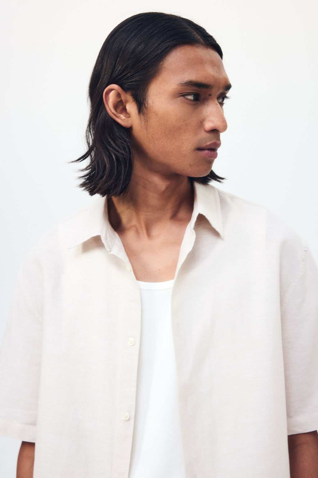 Camisa en mezcla de lino Relaxed Fit