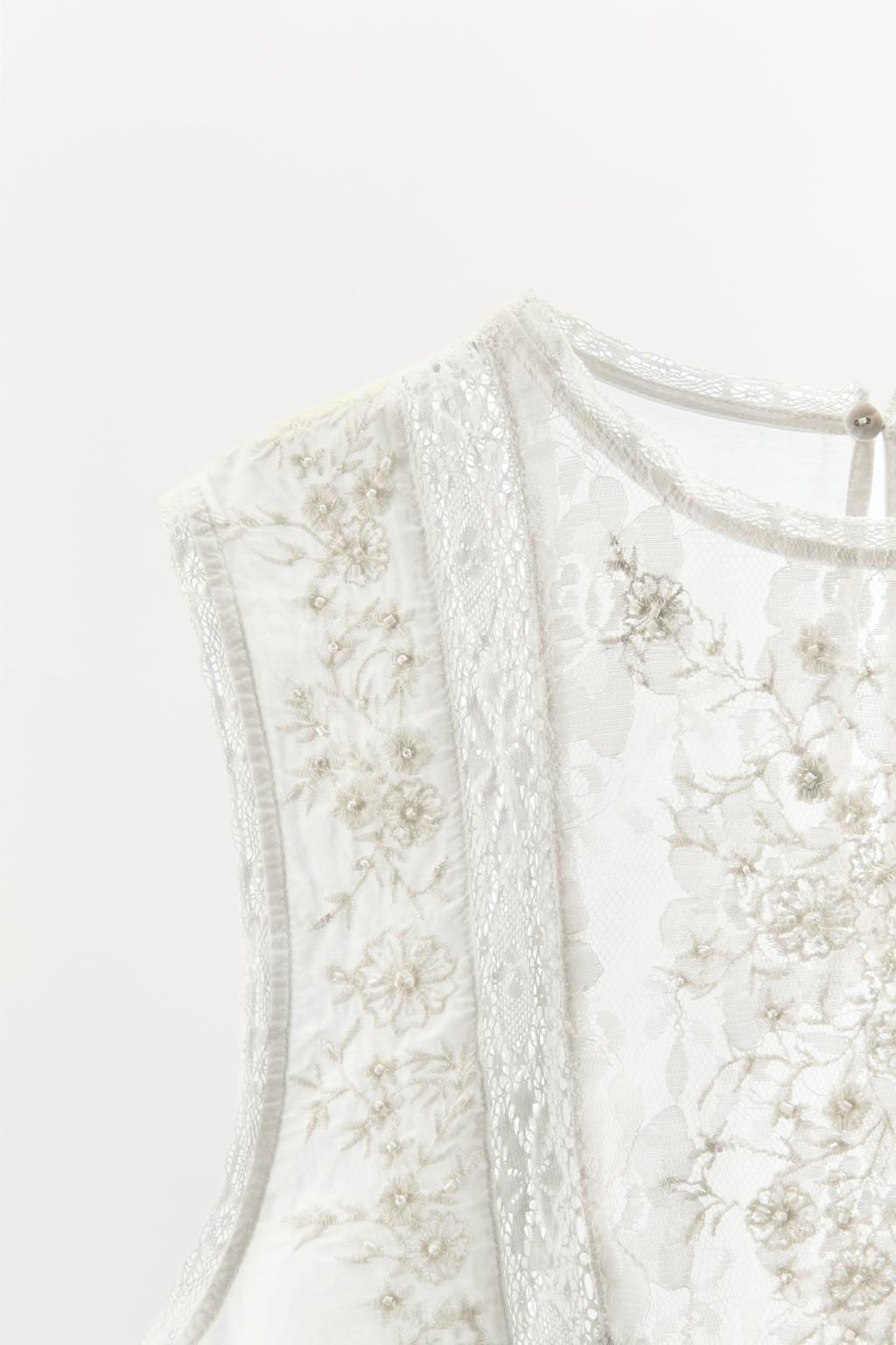 BEADED EMBROIDERY TOP - Zara фото 5