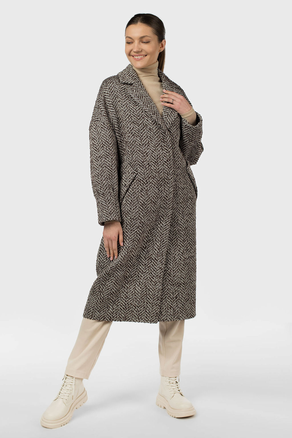 Пальто женское демисезонное в составе шерсть 60% - El podio фото 11