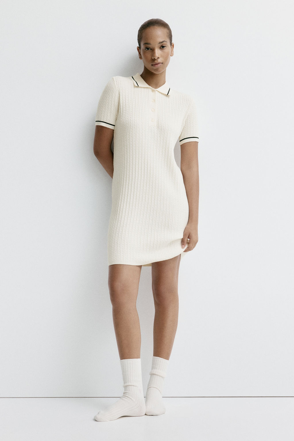 Vestido polo en punto trenzado - H&m фото 2