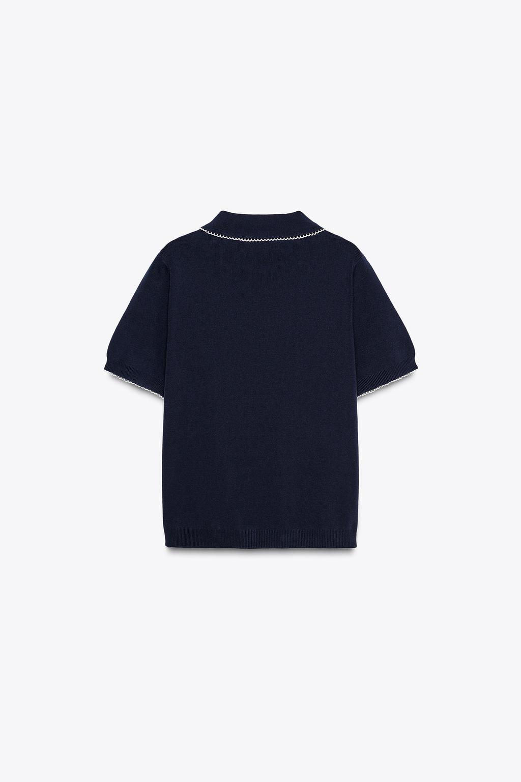 KNIT TOP WITH PIPING - Zara фото 6