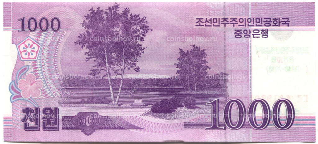 Банкнота 1000 вон 2008 (2018) года Северная Корея  70 лет Независимости