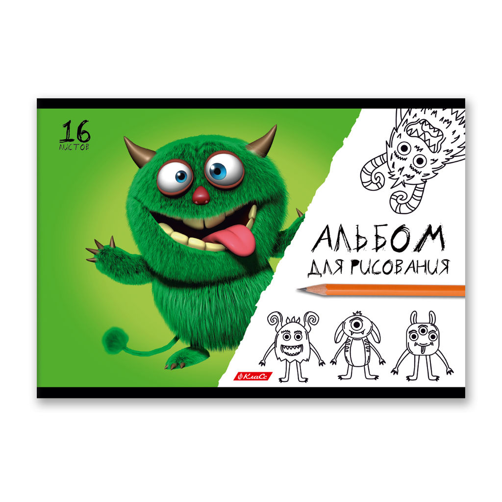 Светоч 16АЛСК4_1_3_9 Альбом для рисования 100 г/м2 A4 29 х 20.5 см 16 л. на скобе 10 шт. 000650 Буки и барабашки