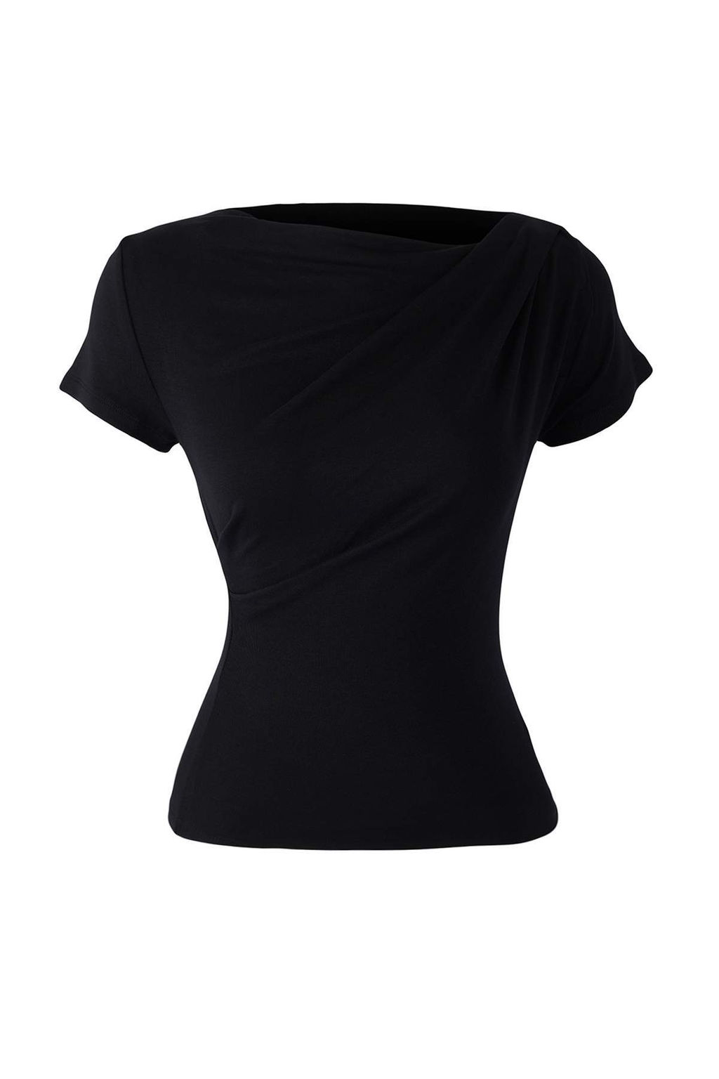 Siyah Buzgu/Drape Detayl? Fitted/Vucuda Oturan Orme Bluz TWOSS25BZ00278