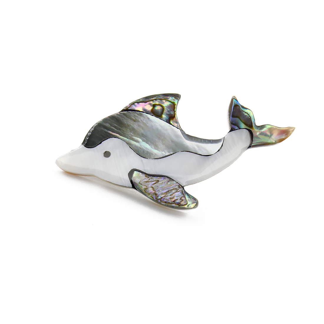 Брошь "Дельфин" перламутр гелиотис
