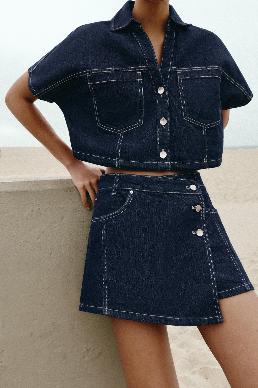FALDA PANTAL?N Z1975 DENIM CRUZADA / Azul - Zara фото 10