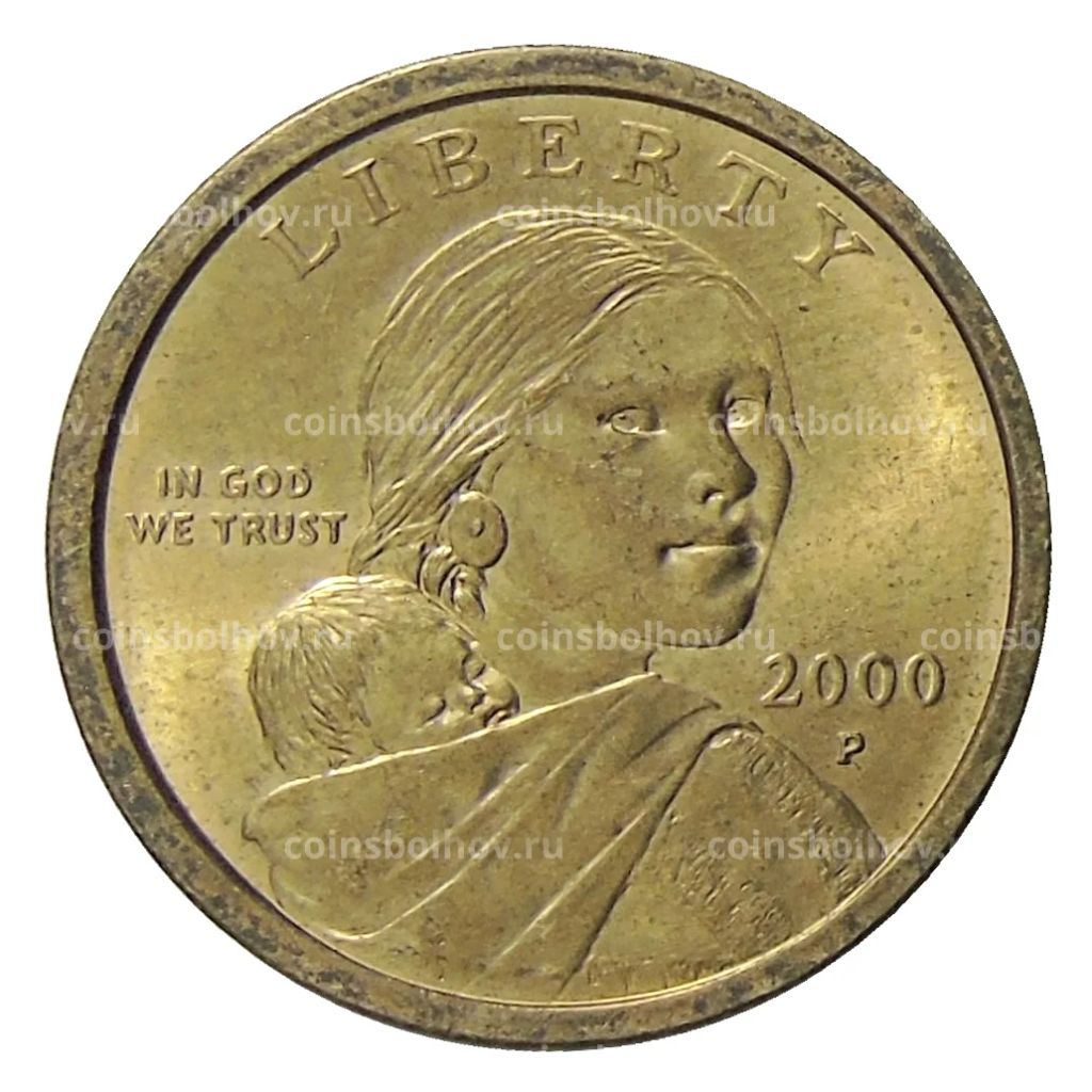1 доллар 2000 года P США Сакагавея Парящий Орел
