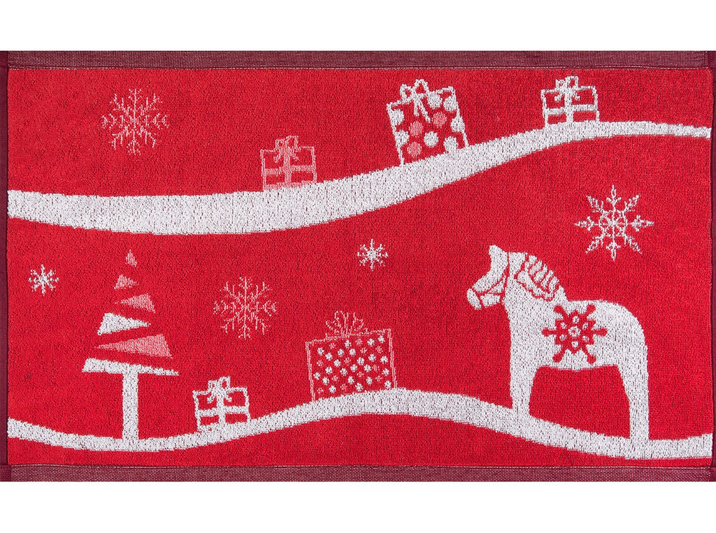 Полотенце махровое 6с104.411ж1 Лошадки (3-бело-кр.) 67х40см