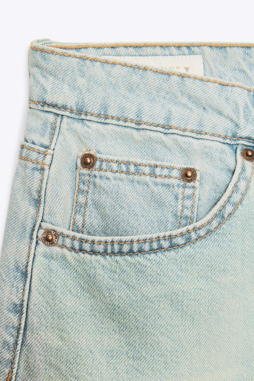 TRF MID-WAIST DENIM BERMUDA SHORTS - Zara фото 19