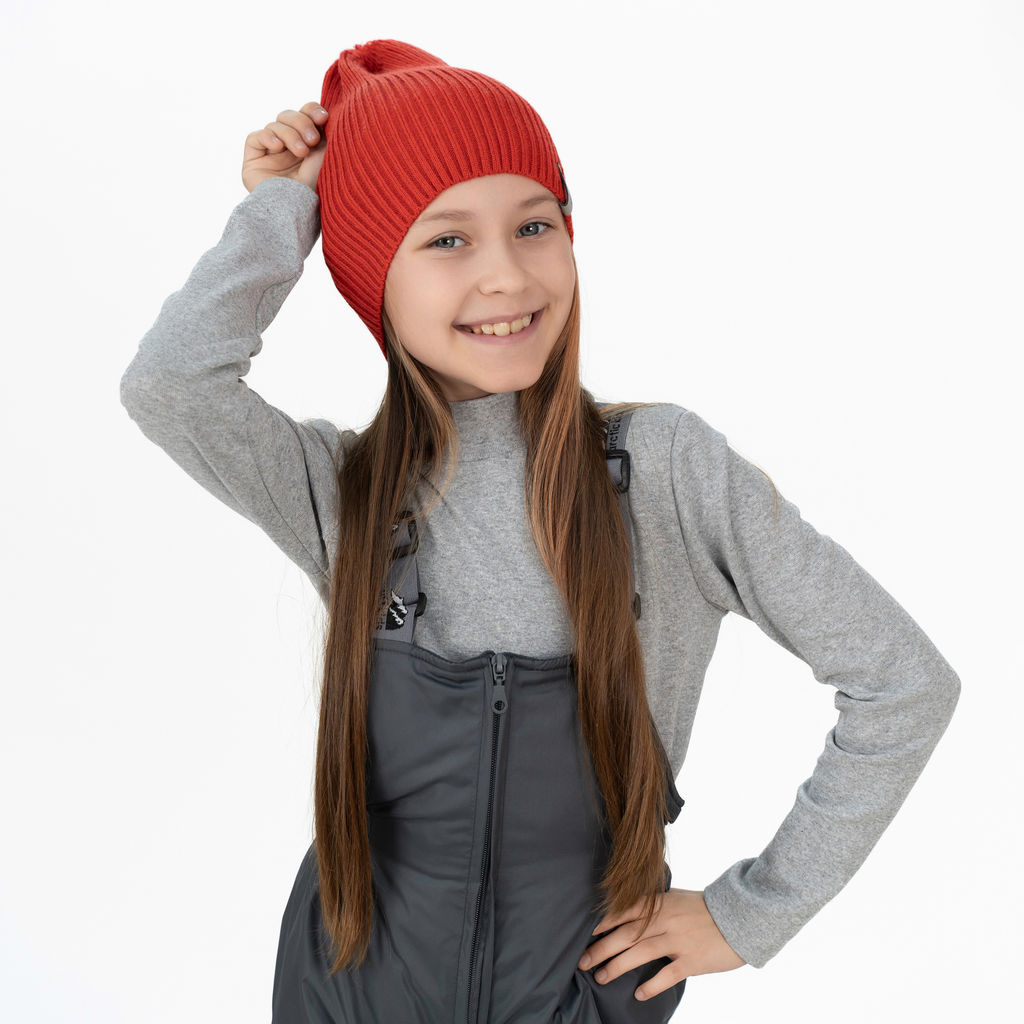 Шапка вязаная Ш-103 красная (52-58)