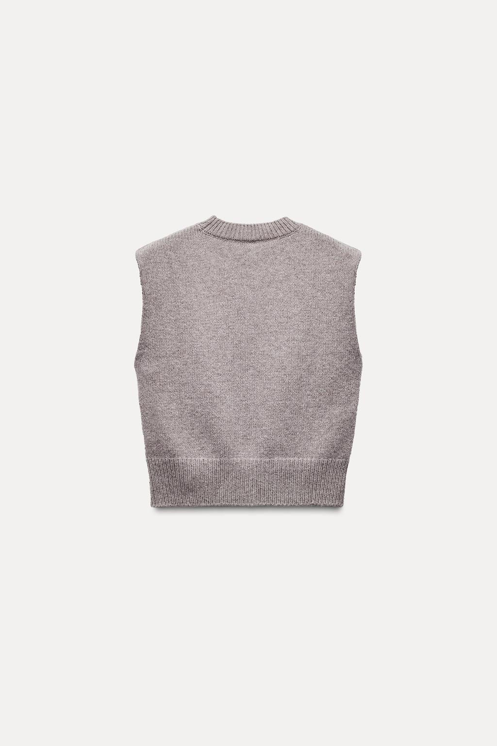 PLAIN KNIT VEST WITH WOOL - Zara фото 5