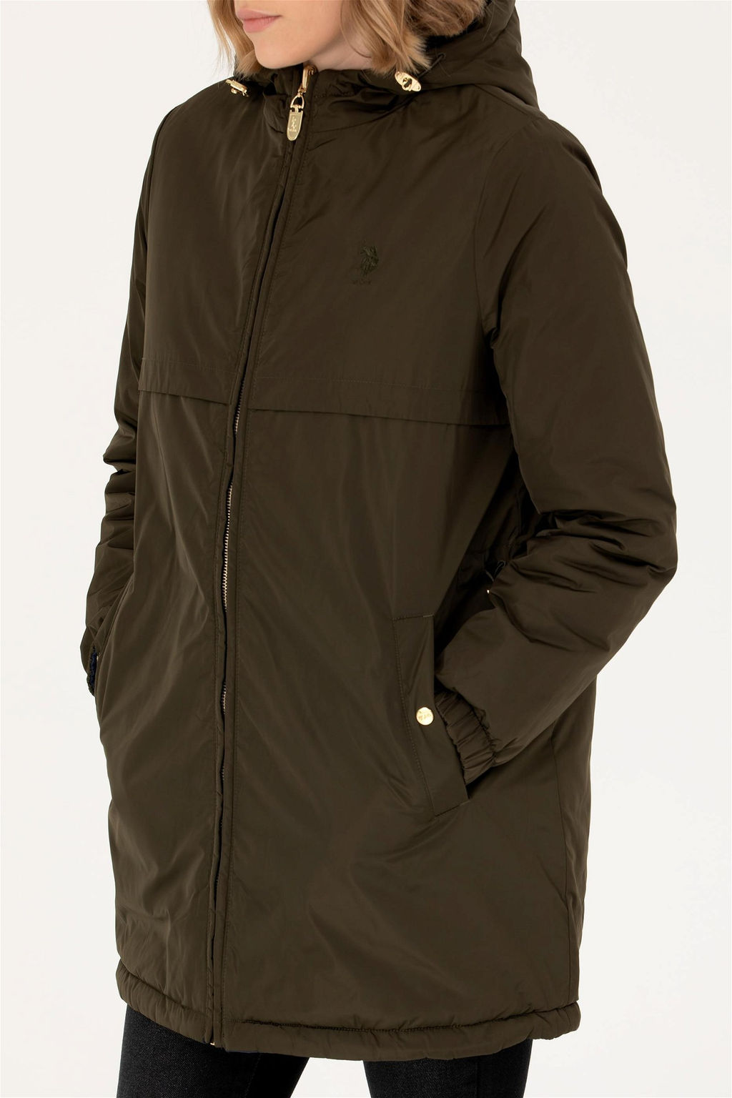 U. S. Polo Assn Женское пальто цвета хаки - U.s. polo assn фото 5