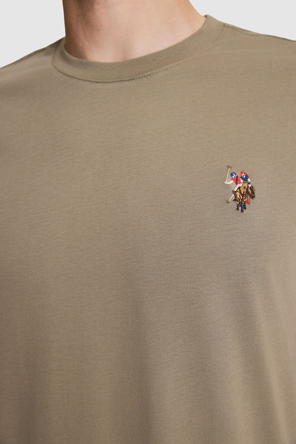 Erkek Haki Comfort Fit Bisiklet Yaka Basic Ti__rt - U.s. polo assn фото 6