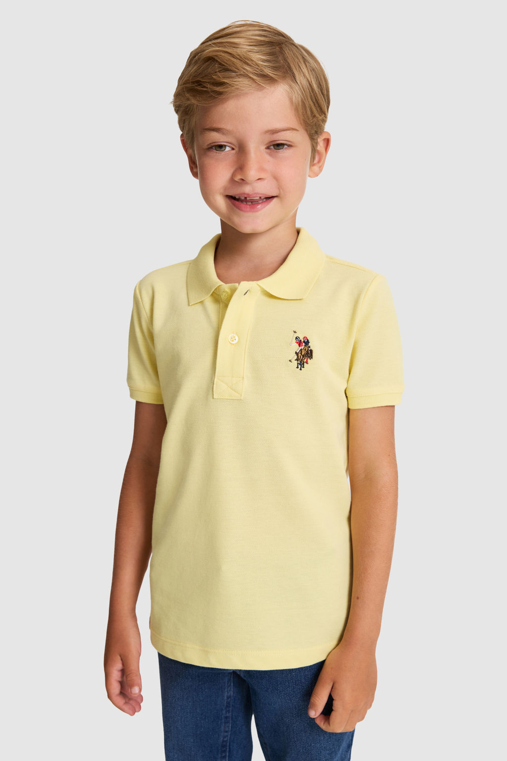Erkek Гocuk AГДk SarД Polo Yaka Basic TiЕГrt - U.s. polo assn фото 3