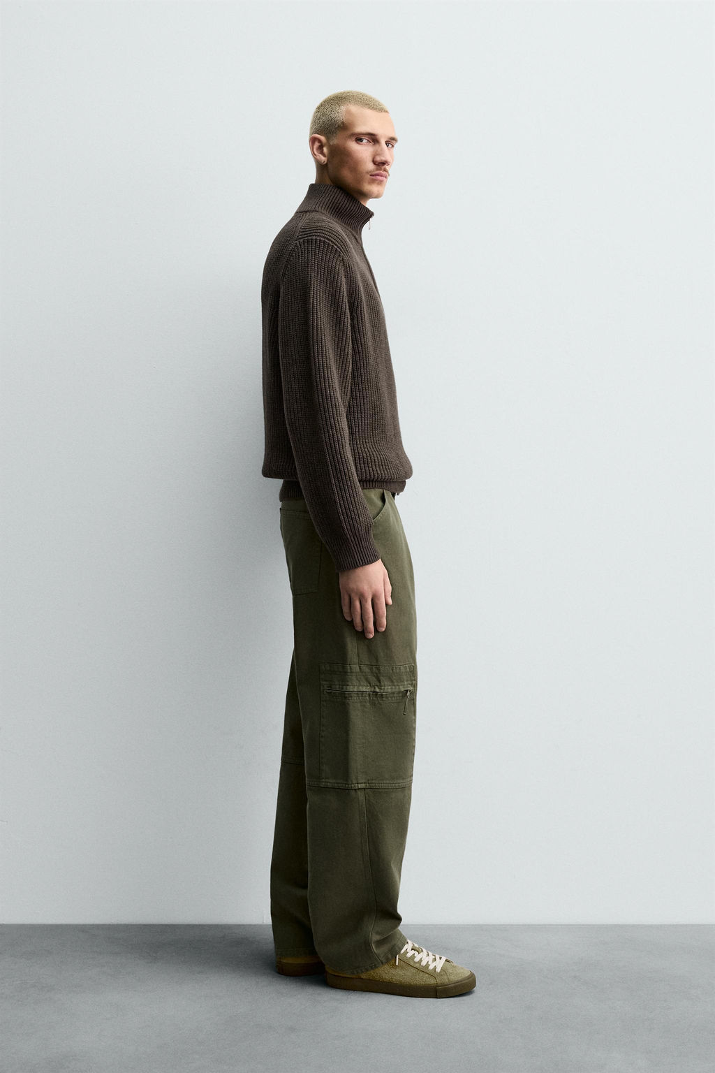 WASHED RELAXED FIT CARGO TROUSERS - Zara фото 4