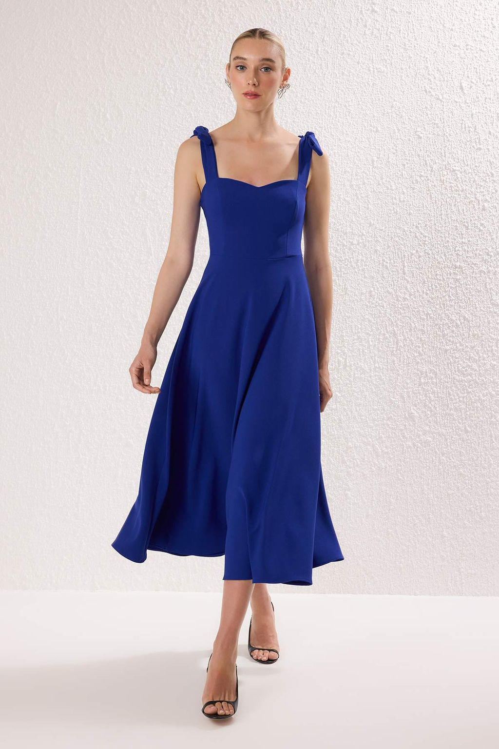 TRENDYOLMILLA Siyah A-Kesim Ask? Baglama Detayl? Dokuma Elbise TPRSS24EL00251  фото 19