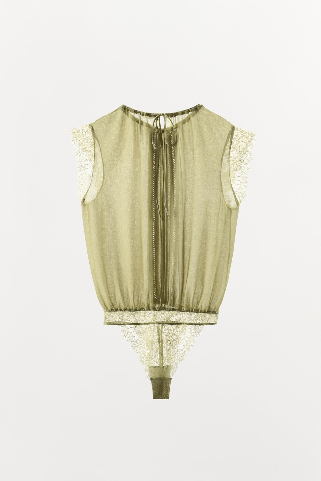 BODY BLUSA GEORGETTE ENCAJE / Verde