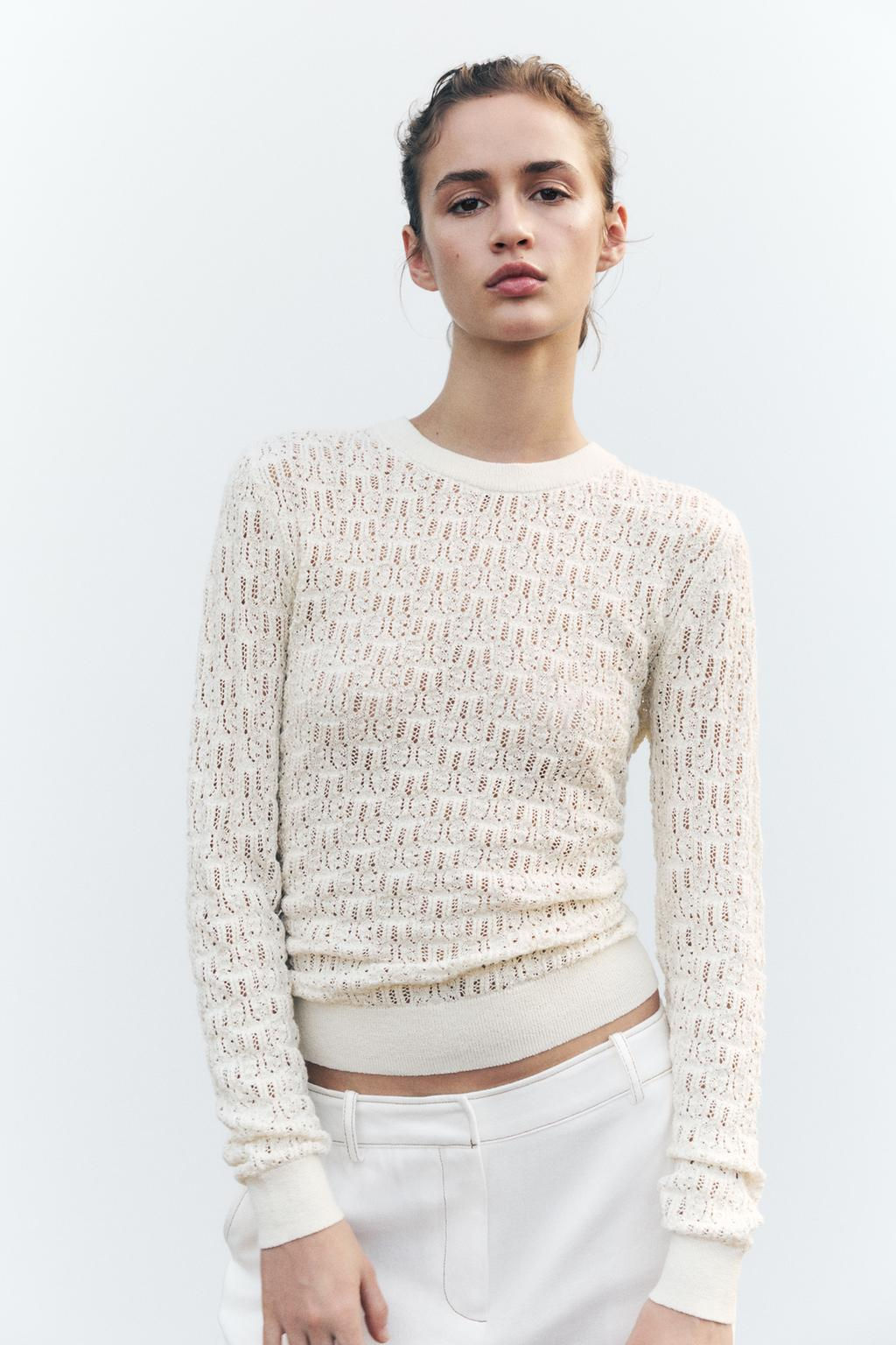 POINTELLE KNIT SWEATER - Zara фото 2