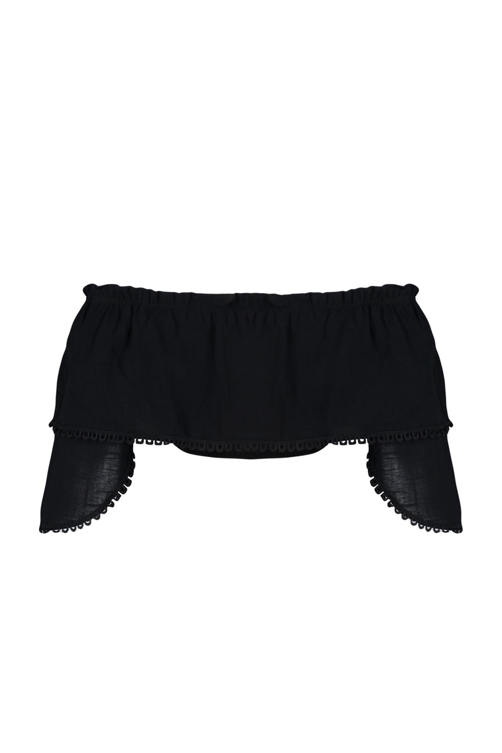 Siyah Crop Dokuma Volanl? Plaj Bluz TBESS24BZ00008 - Trendyolmilla фото 8