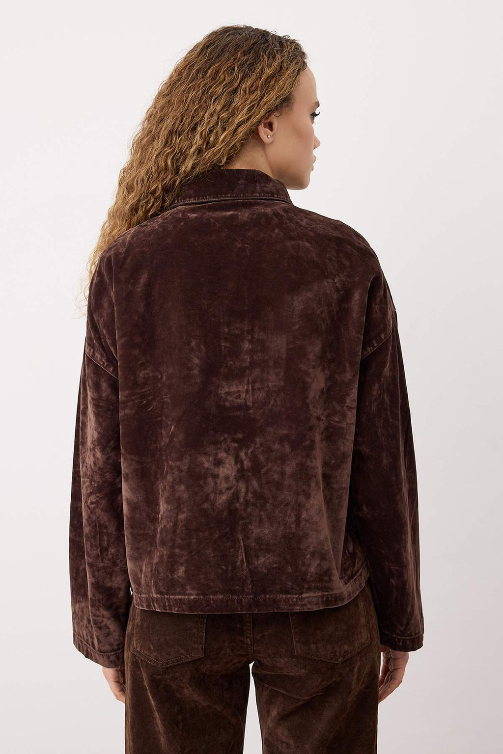 Kahverengi Suet Gorunumlu Denim Ceket TWOAW25CE00078 - Trendyolmilla фото 4