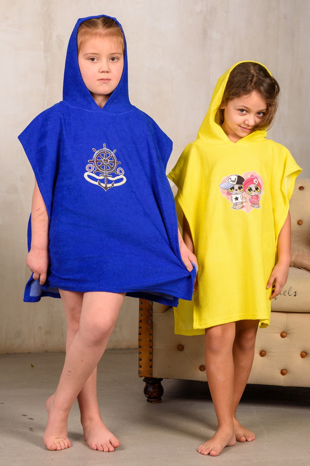 Халат детский Пончо синий якорь - Амадэль фото 4