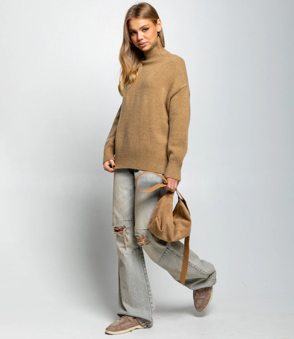 Свитер #КТ2587 (1), светлый хаки - Dommod фото 4