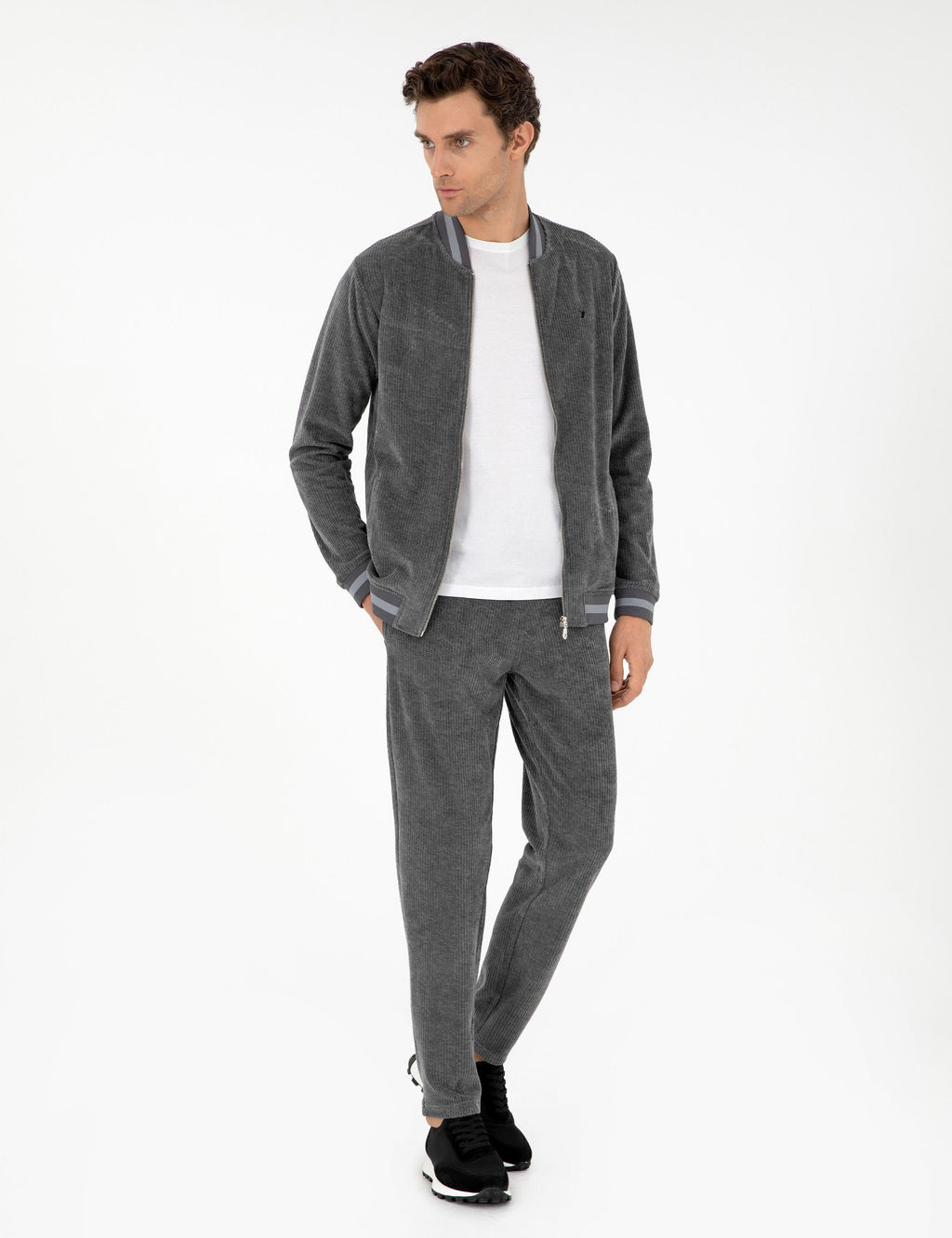 Антрацитовые спортивные штаны узкого кроя - Cacharel фото 3