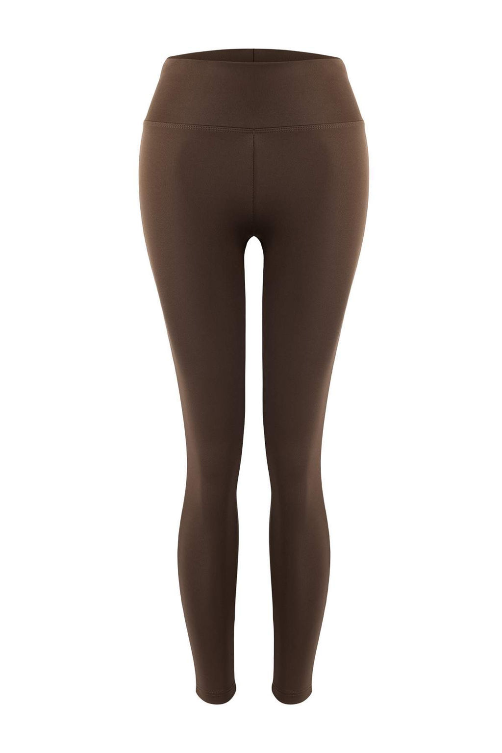 Cikolata Kahve Genis Bel Lastikli Ekstra Toparlay?c? Tam Boy Orme Spor Tayt TWOAW21TA0029