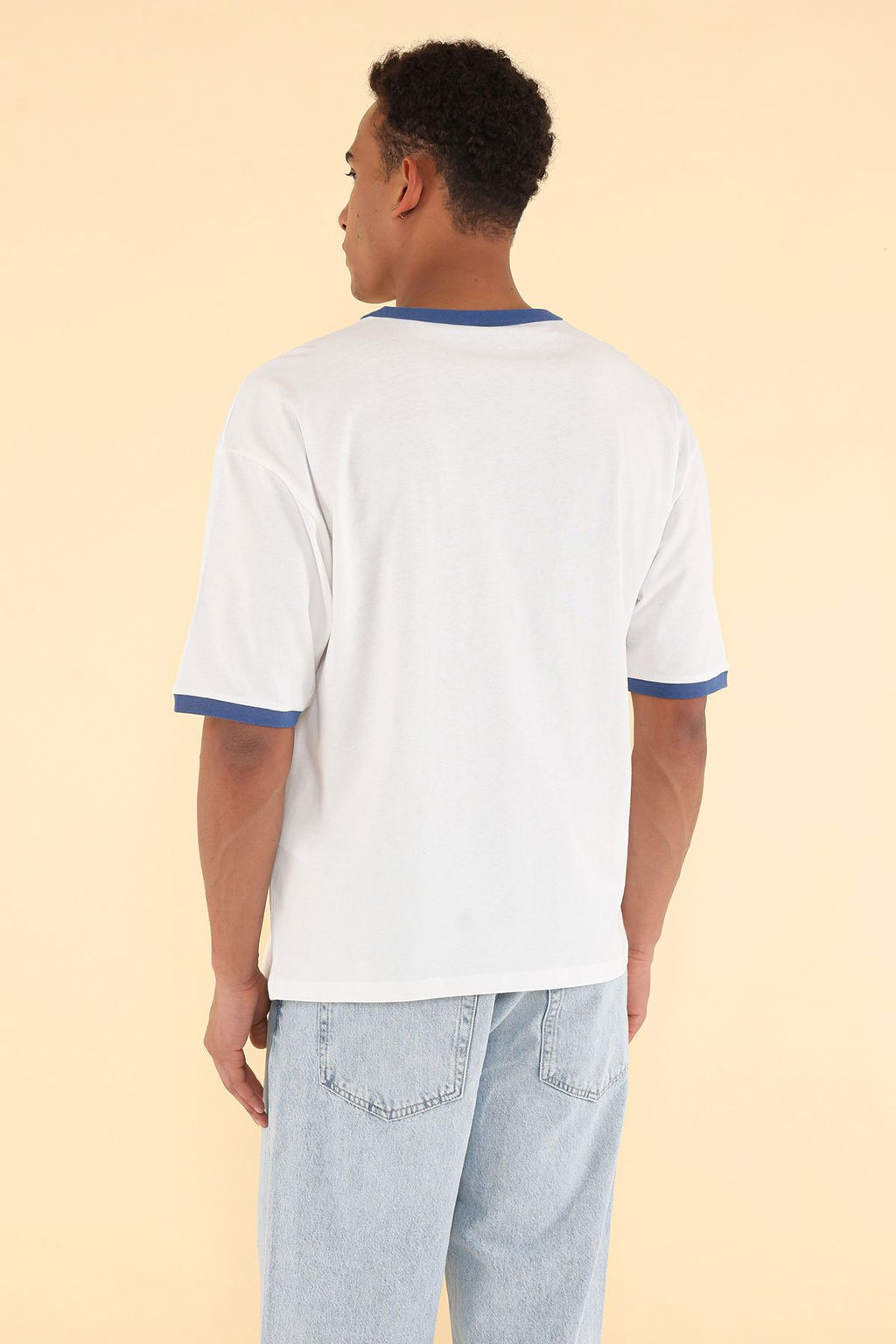 TRENDYOL MAN Unisex Saks Oversize/Genis Kesim Kollar? Seritli %100 Pamuklu T-Shirt TMNSS25TS00099 - Trendyolmilla фото 16
