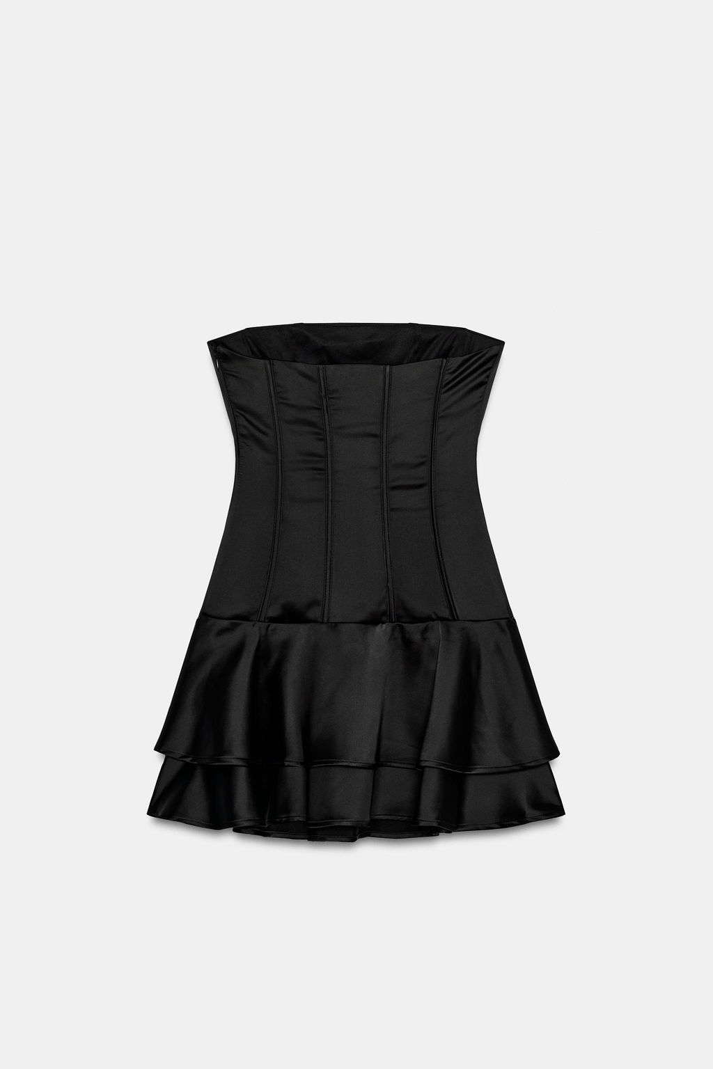 VESTIDO MINI CORSETERO VOLANTES / Negro - Zara фото 5