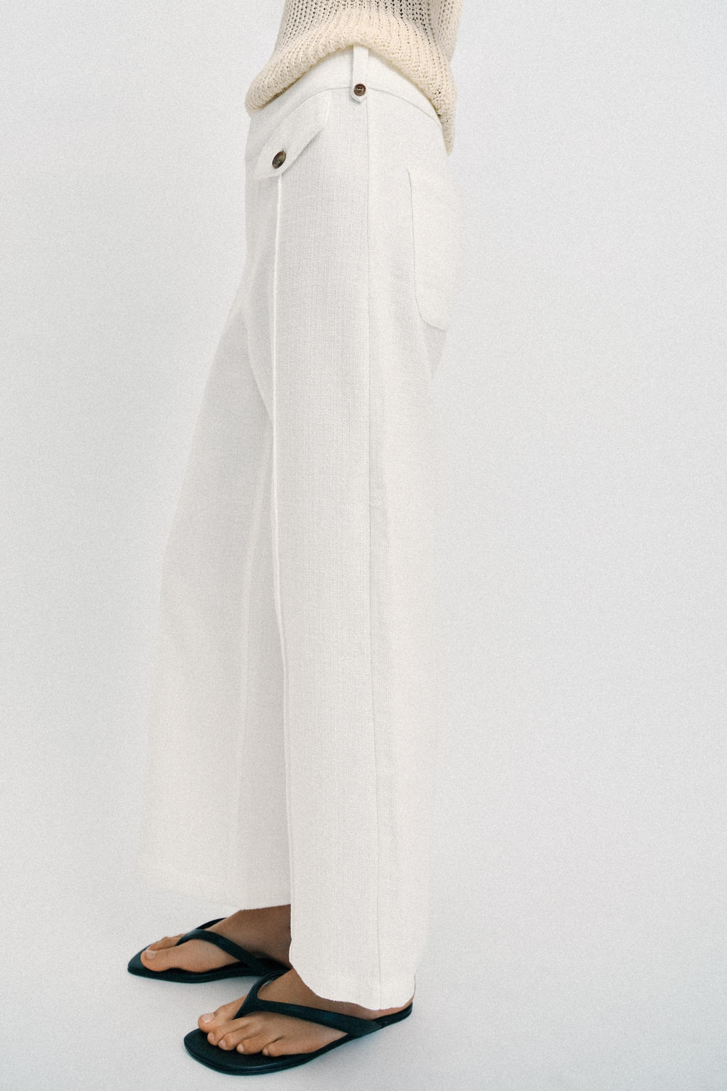 PANTAL?N CULOTTE TEJIDO R?STICO / Crudo - Zara фото 13